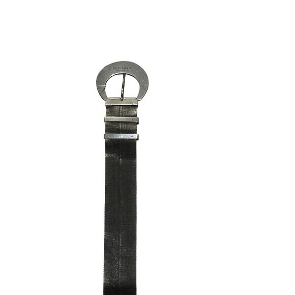 Ralph Lauren Purple Label Seashell-Buckle Abalone Brass Chain Silver Mesh Belt main image 4